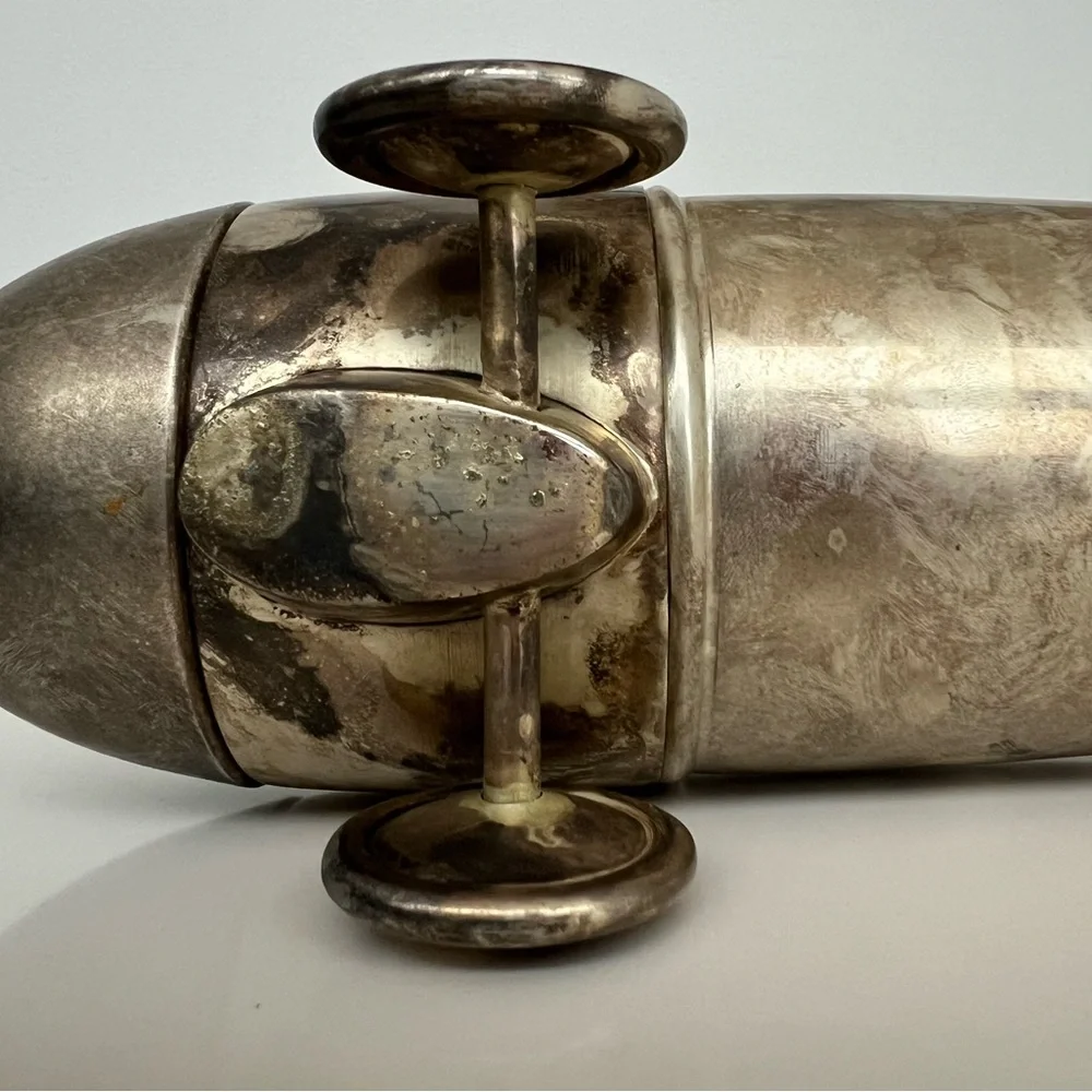 Vintage Remarkable Silver Plated Zeppelin Cocktail Shaker Restoration Hardware